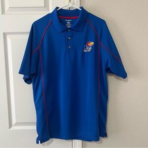 Kansas Jayhawks Pro Edge Blue Polo Shirt Size Medium